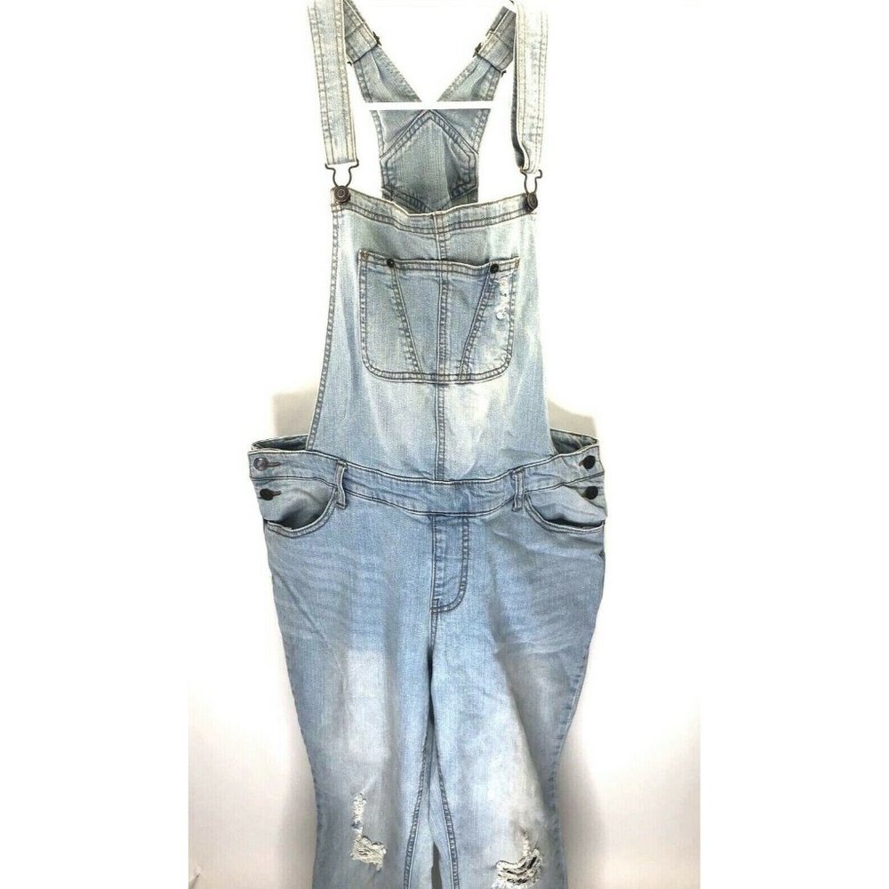 Mossimo Denim Ripped Jean Overalls Size L/G